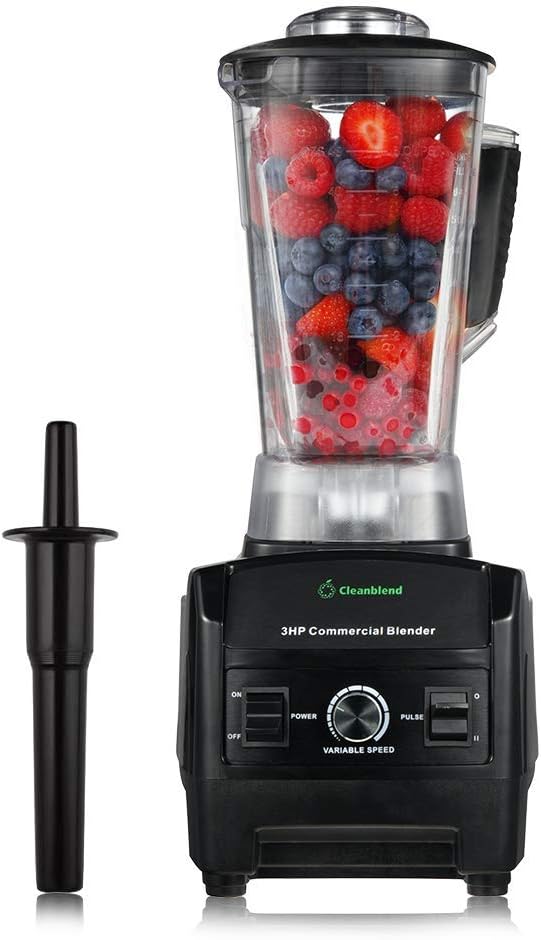 Cleanblend Commercial Blender - 1800W, 3HP, 64oz High-Performance Professional Countertop Blender with Stainless Steel Blades