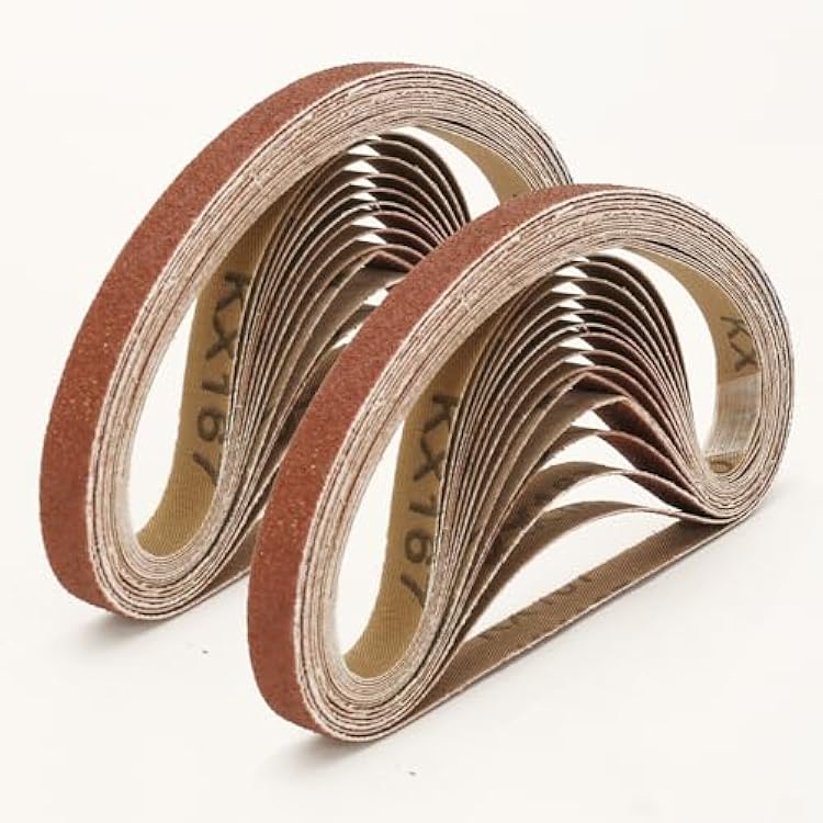 50 Pcs 12 x 18 Inch Hard Cloth Aluminum Oxide Sanding Belts,10 Pcs Each of 60120240400600 Grits Sanding Belt for Detailing Bandfile Sander,452 x 15 mm Sanding Belts for Mini Belt Sander.