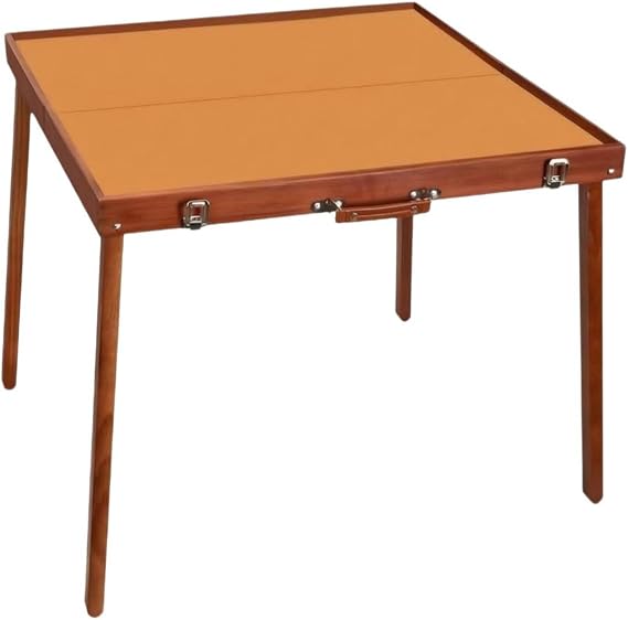 Ronyme Portable Game Surface Mahjong Table Folding Tabletop Wooden Board Rectangular Desk With Carry Handle and Metal Latch for Patio Games backyard leisure outdoor gatherings