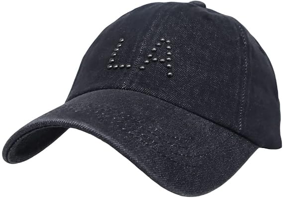 Denim Baseball Cap NY Beads Embroidery Cotton Casual Dad Hat JD11398