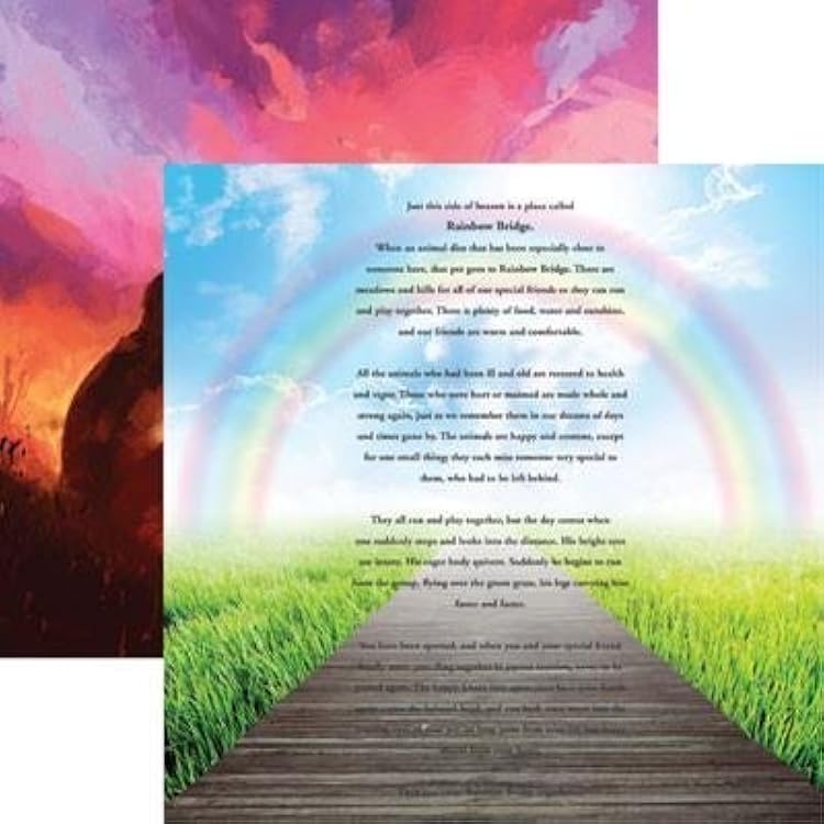 Rainbow Bridge - Pawprints on My Heart - 12X12 Scrapbook Papers by Reminisce - 5 Sheets