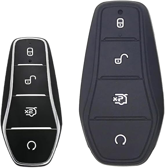 for BYD Dolphin Seal Sea Lion Seagull Flyer Frigate Destroyer Key Shell Cover Silicone Key Case Auto Key Protector (Black)