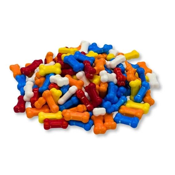 Bone Shaped Hard Candy, Assorted Fruit Flavors - 1 lb (Approx. 90 pieces)