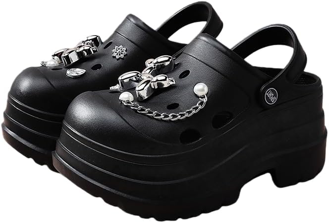 Women's Platform Clogs Hight Heels Mule Slippers Garden Shoes Slip On Sports Fashion Beach Sandals