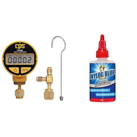 CPS-AO-42500-08 Products VG200 Portable Digital Vacuum Gauge (Atmospheric to 0 microns) and Refrigeration Technologies RT201B Nylog Gasket/Thread Sealant