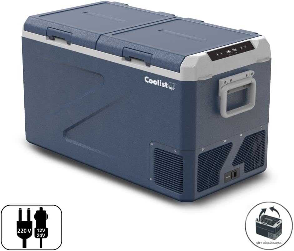 Coolist CLK80D 12/24V 220Volt 82,5 Litre Çift Bölmeli Kompresörlü Outdoor Oto Buzdolabı/Dondurucu