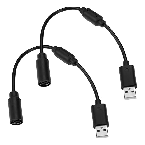 2Pack Breakaway USB Cables for Xbox One/Series X|S,Replacement with Dongle Breakable Cord Lead Fits Thrustmaster Ferrari Racing Steering Wheel Logitech G920 Driving Force (Black)