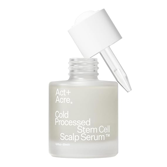 Act+ Acre, Stem Cell Scalp Serum, Reduces Shedding, 1 fl oz | Apple extract, bamboo & aloe vera strengthen and hydrate for thicker, fuller looking hair, vegan, color safe