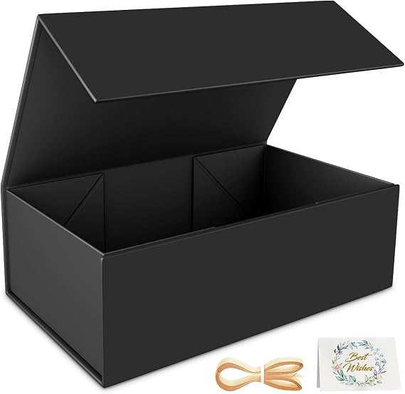 RYDDOY Black Gift Box, 9.5x6x3'' Gift Boxes with Lids for Presents