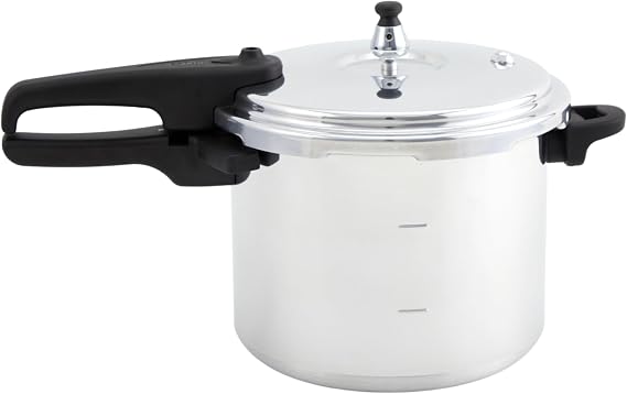 IMUSA USA A417-80801W Stovetop Aluminum Pressure Cooker 7.0-Quart,Silver