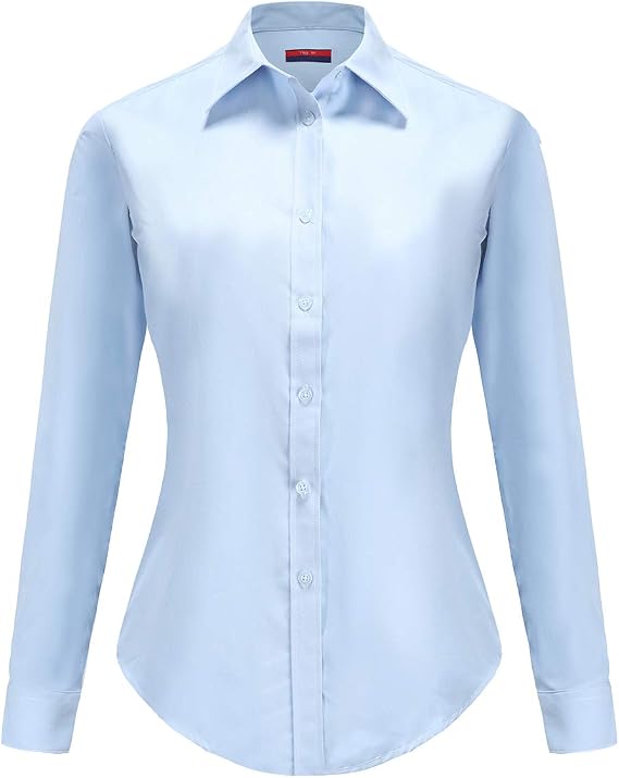 Womens Wrinkle Free Shirts Button Down Ladies No Wrinkle Shirts