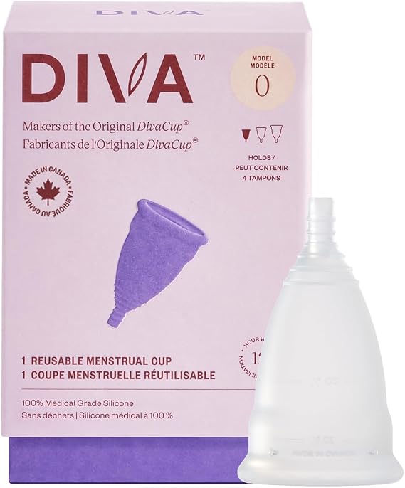 DIVA Cup Model 0, (for Slim Vaginal Canals & First-Time Users)