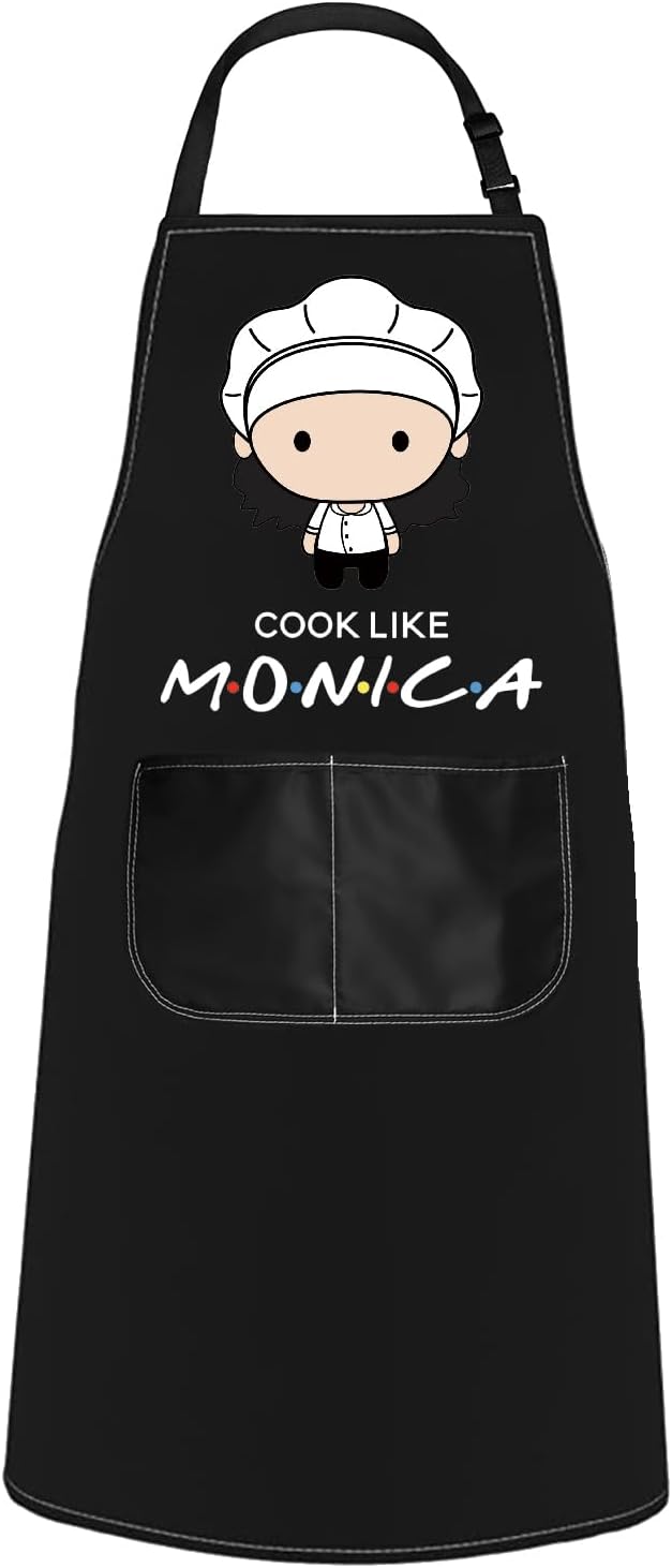POFULL TV Show Inspired Apron Cook Like Monica Apron Friends Theme Gift Cook Like Monica Apron