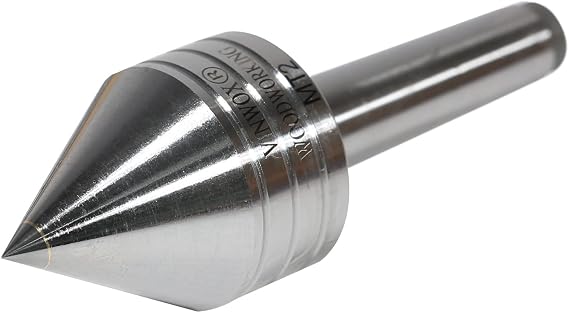 Wood Lathe Carbide Tipped Live Center, 2MT Morse Taper Shank, 8mm Carbide Tip with 60 Degree Point