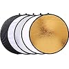 Reflector Panel 12inch / 30cm 5-in-1 Collapsible Multi-Disc Reflectors for Photographing with Bag - Translucent, Gold, Silver, Black and White