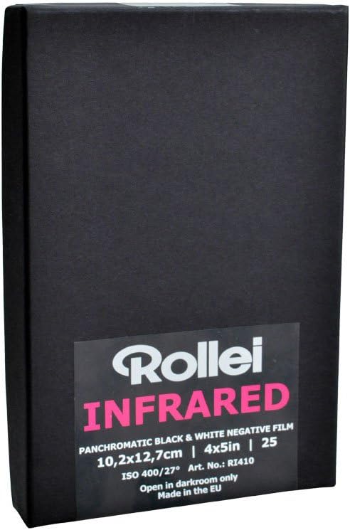 Rollei Infared 400 ISO Black & White Film, 4x5, 25 Sheets