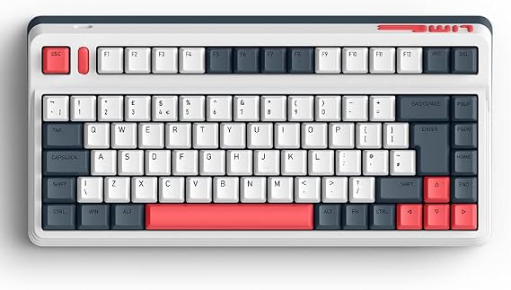 iQunix L80 FORMULA Mechanical Keyboard(UK LAYOUT), TKL Wireless 2.4GHz/Bluetooth 5.0/Wired Type-C Gaming Keyboard with 84 Keys, PBT Keycaps Hot-Swappable Cherry MX Browns, for Windows/macOS