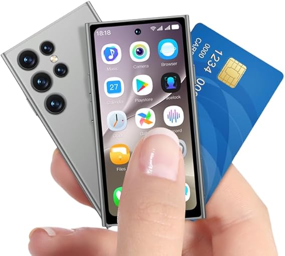 Truely Mini Smartphone, ONEMYTH S25 Pro 4.0-inch 2GB RAM 16GB ROM Android 10.0 3G Network Small Phone (Grey)