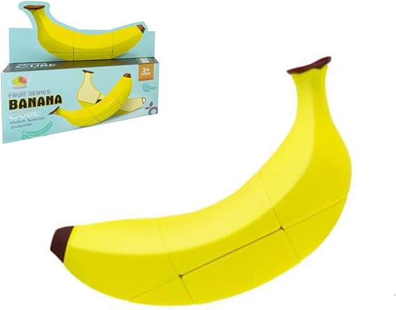 Magic Cube 3D Banana Fruit Cube Magic Speed Cube Specially Shaped Puzzle Cube for Developing Intelligence and Skill (Banana)