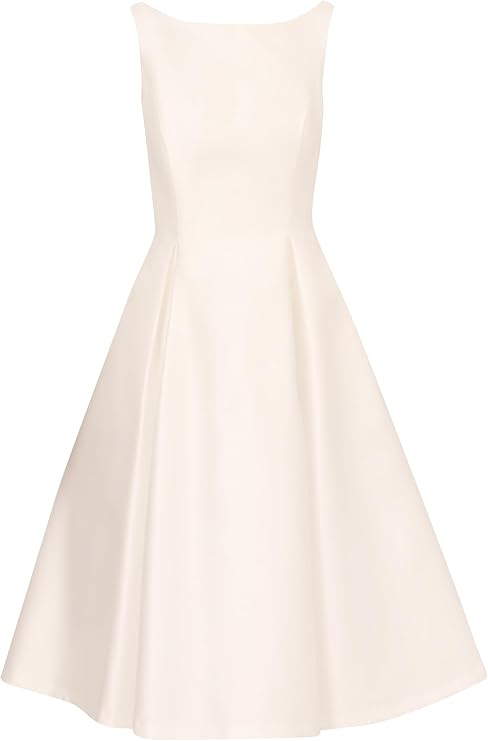 Adrianna Papell Women's Sleeveless Tea Length Dress, Ivory, 4