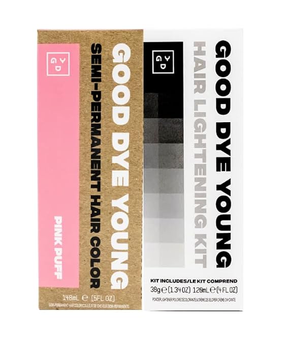Good Dye Young Perm Dye (Pinky Puff) and Lightening Kit - 4oz