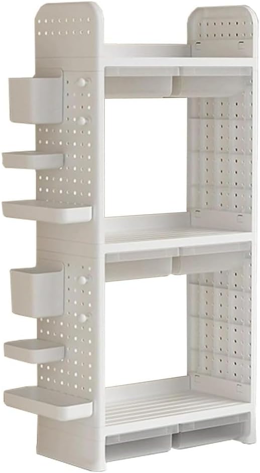Multifunctional Desktop Bookshelf, Desk Display Shelf Desk Bookshelf Organizer, Desktop Bookcase Plant Stand with Metal Frame Board Desk Display Shelf Decor for Home Office Dorm,B,3 Tier