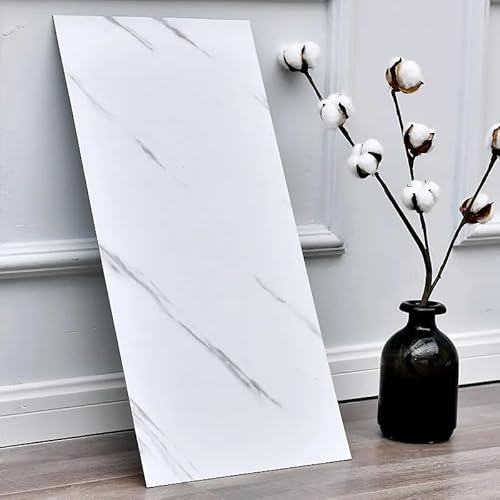 UKAB DEKOR Dekoratif Lüks Kendinden Yapışkanlı Esnek Köpük Beyaz-Pvc Mermer Panel 60x30 Cm Banyo Wc Mutfak p016 Beyaz 30 x 60