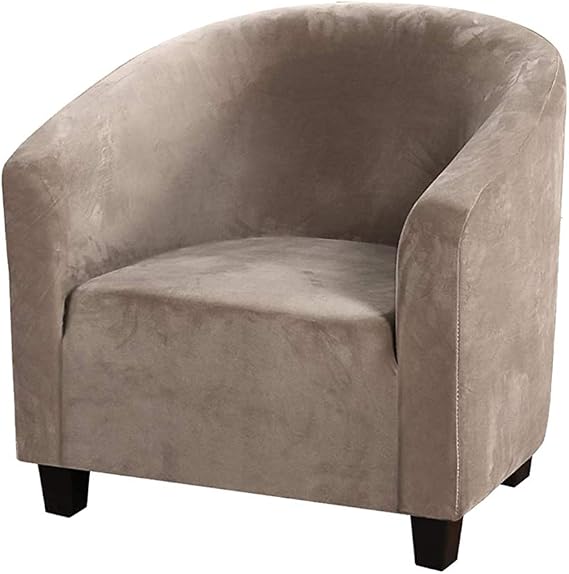 OKYUK Velvet Club Chair Slipcover,High Stretch Fleece Tub Chair Slipcovers, Stylish Furniture Covers Stretch Armchair Slipcover Furniture Protector for Living Room Bar Cafe Hotel
