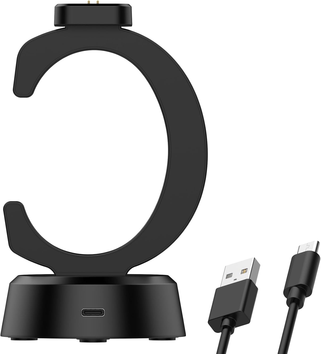 Disscool 交換用充電ドック Redmi Watch 5 Active/Watch 5 Lite対応 ノンスリップシリコンスタンド充電器ベースホルダー タイプC延長コードケーブルブラック