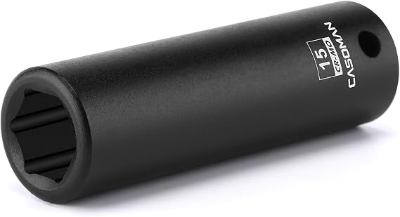 CASOMAN 1/2" Drive x 15mm Deep Impact Socket, 6-Point, Metric, CR-MO