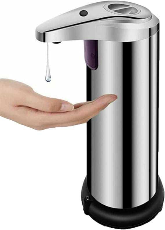 Automatic Soap Dispenser,Infrared Motion Sensor Smart Kitchen Soap Dispenser,8.45oz Touchless Hand Soap Dispenser with Waterproof Base,Battery Powered Hand Sanitizer Dispenser for Bathroom