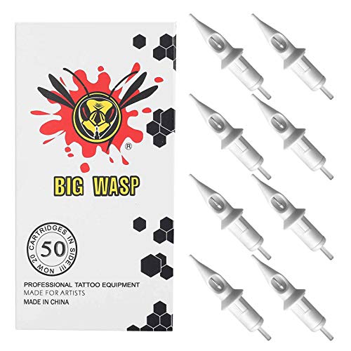 BIGWASP 50pcs Assorted Disposable Tattoo Needle Cartridges Round Liner Mixed 3RL 5RL 7RL 9RL 11RL 50pcs #12 Standard RL