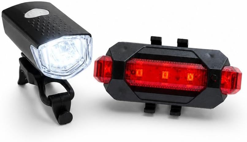 Busstier Bisiklet Işık Seti USB Şarjlı Ön Arka Bisiklet Farı 2’li LED Bisiklet Lambası Su Geçirmez 300 Lümen Stop Lambası Seti