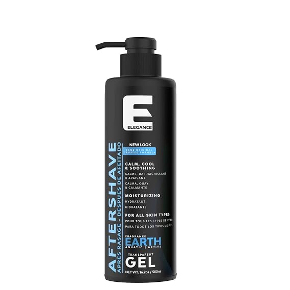 Elegance After Shave Lotion for Men, 500ml, Earth (Blue), Real Shaving Relief, After Shave that Hydrates and Revitalizes your Skin, 16.9 Oz Earth Blue)
