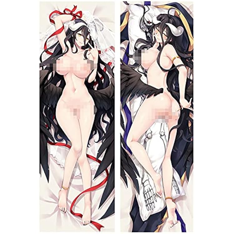 Overlord Albedo Body Pillow Case Anime Hugging Pillow Cover Stuffed Dakimakura Double-Sided Print Peach Skin Pillowcase 59X20 in Albedo 1