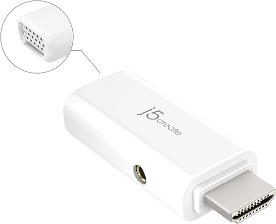 J5CREATE JDA203 HDMI to VGA Adapter with Audio HDCP 2.2 Compliant