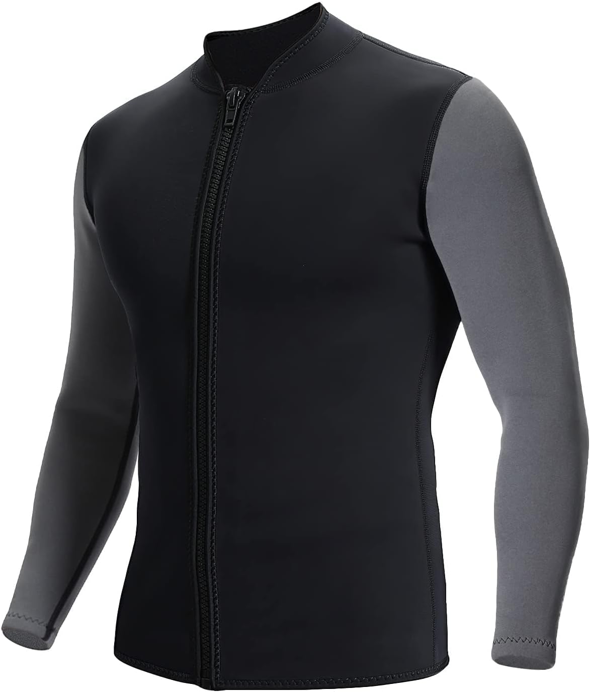 Women Men Top Wetsuit Jacket, 2mm 3mm Neoprene Swim Wet Suit Shirt Long Sleeves Front Zip for Adult Youth Cold Water Snorkeling Diving Surfing Watersports
