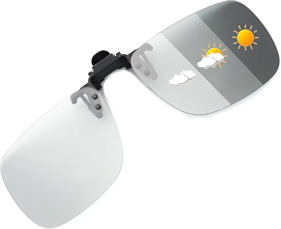 JM Polarized Clip on Sunglasses Frameless Flip Up Lens for Prescription Glasses