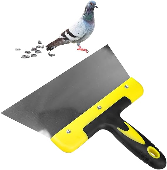 Cunguv Large Pigeon Droppings Scraper Bird Poop Remover Stainless Steel Bird Droppings Cleaning Scraper