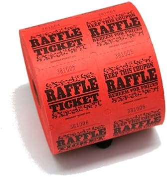 Red Raffle Tickets roll of 1000
