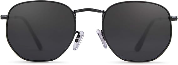 GIFIORE Polarized Hexagon Sunglasses for Women Men Polygon Small Square Sun Glasses UV400 Protection Metal Frame