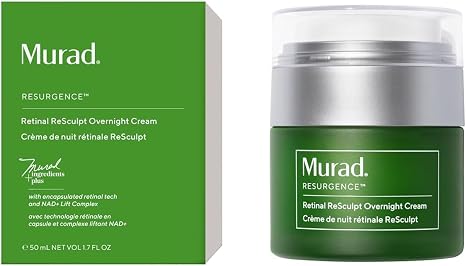 Murad Retinal Resculpt Overnight Cream 50ml - Anti-Aging Night Moisturizer with Encapsulated Retinal and NAD+ Complex for Firming and Hydration