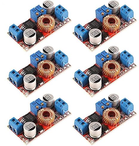 6PCS XL4015 E1 Lithium Battery Charger Module Board 5A DC to DC CC CV Step Down Charging Board Module Led Power Converter Charger Step Down Module Buck Converter Board