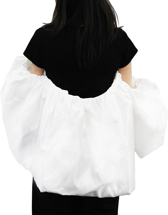 FREEBLOSS Wedding Satin Shawl Puff Sleeves Detachable Sleeves Cape Bridal Bolero Evening Party for Wedding Dress Woman 49"*15.75"