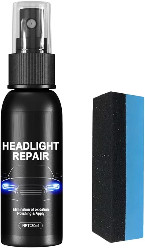 Car Headlight Repair Polish,30ML Headlamp Repair Fluid Liquid Kit UV Protection Headlight Cleaner Coating Renovation Repair Agent with Sponge for Windows,Brake Lights,Fog Lights