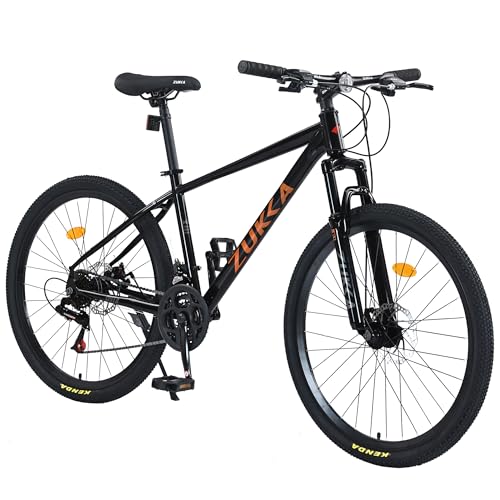 26 Inch Mountain Bike, 24 Speed Mountain Sport Bike, Sturdy and Durable Steel Frame, Adult Bicycle with Suspension Fork, Dual Disc Brake for Women and Men, Multiple Colors