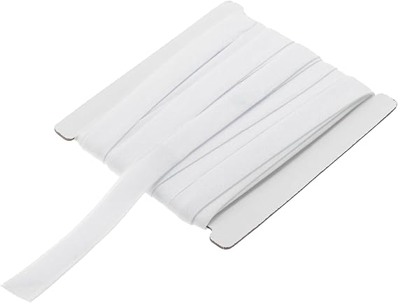 MECCANIXITY 1/2 Inch Double Fold Bias Tape Continuous Bulk Cotton Bias Tape for Sewing Seaming Quilting Hemming Binding Crafts (White 6 Yards)