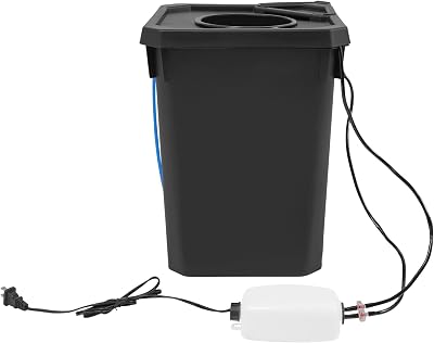 DWC Hydroponics Grow System with Top Drip Kit Plant Deep Water Growing Bucket 7.13Gal Soilless Plant Cultivation with 1.05GalMin Air Pump
