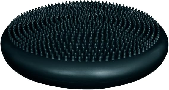 Body Sport Balance Disc - Inflatable, 13.5 in Balance Trainer - for Core Stability and Muscle Activation - Perfect for Dynamic Sitting or Standing Exercises (Black)