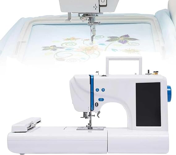 Computerized Sewing and Embroidery Machine, 75 Built-In Designs + Pattern Borders, 4 X 9.2 Embroidery Area, 7 LCD Touchscreen Display - Perfect for Crafting and Personalizing Items